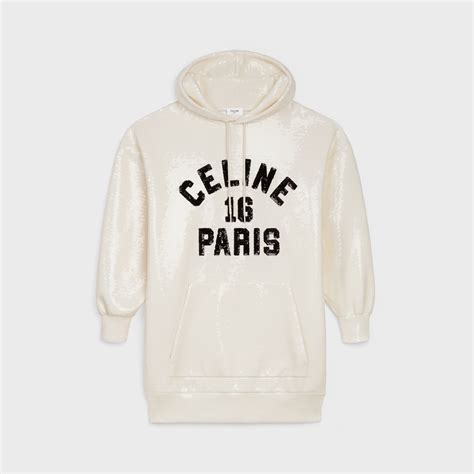 celine cream hoodie